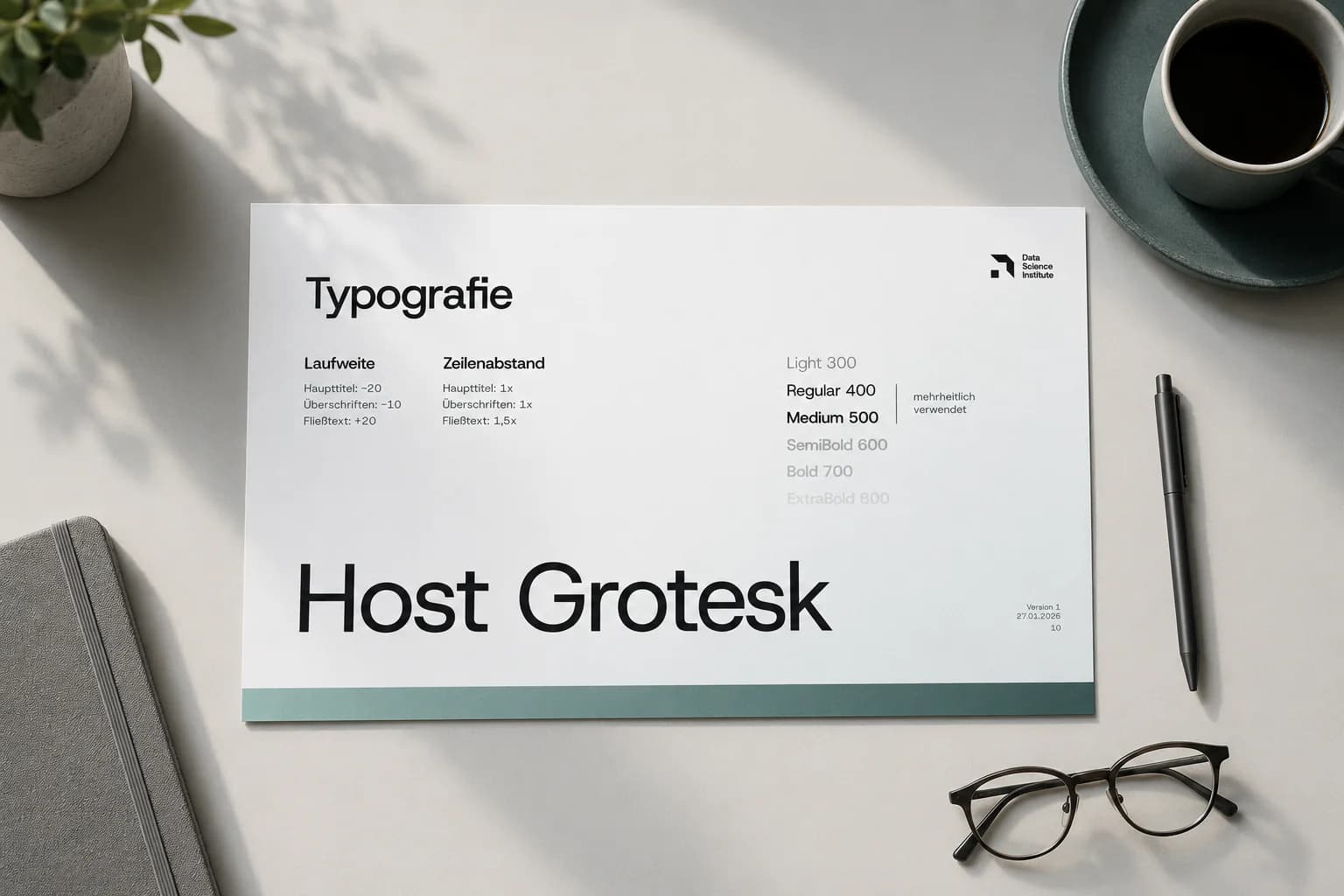 Typografiesystem im Styleguide des Data Science Institute