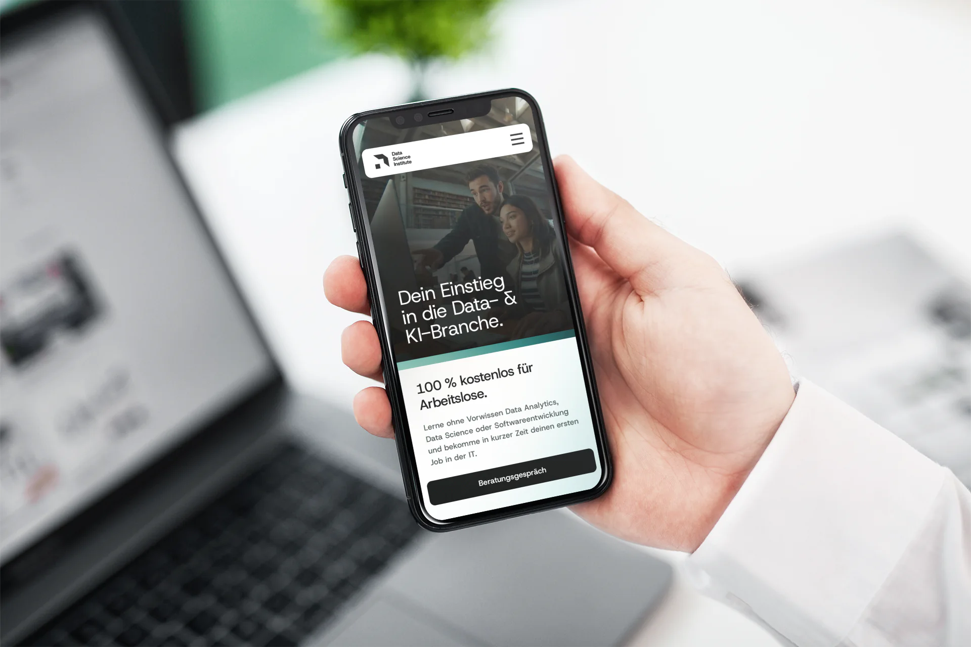 Entwurf der mobilen Startseite für das Data Science Institute