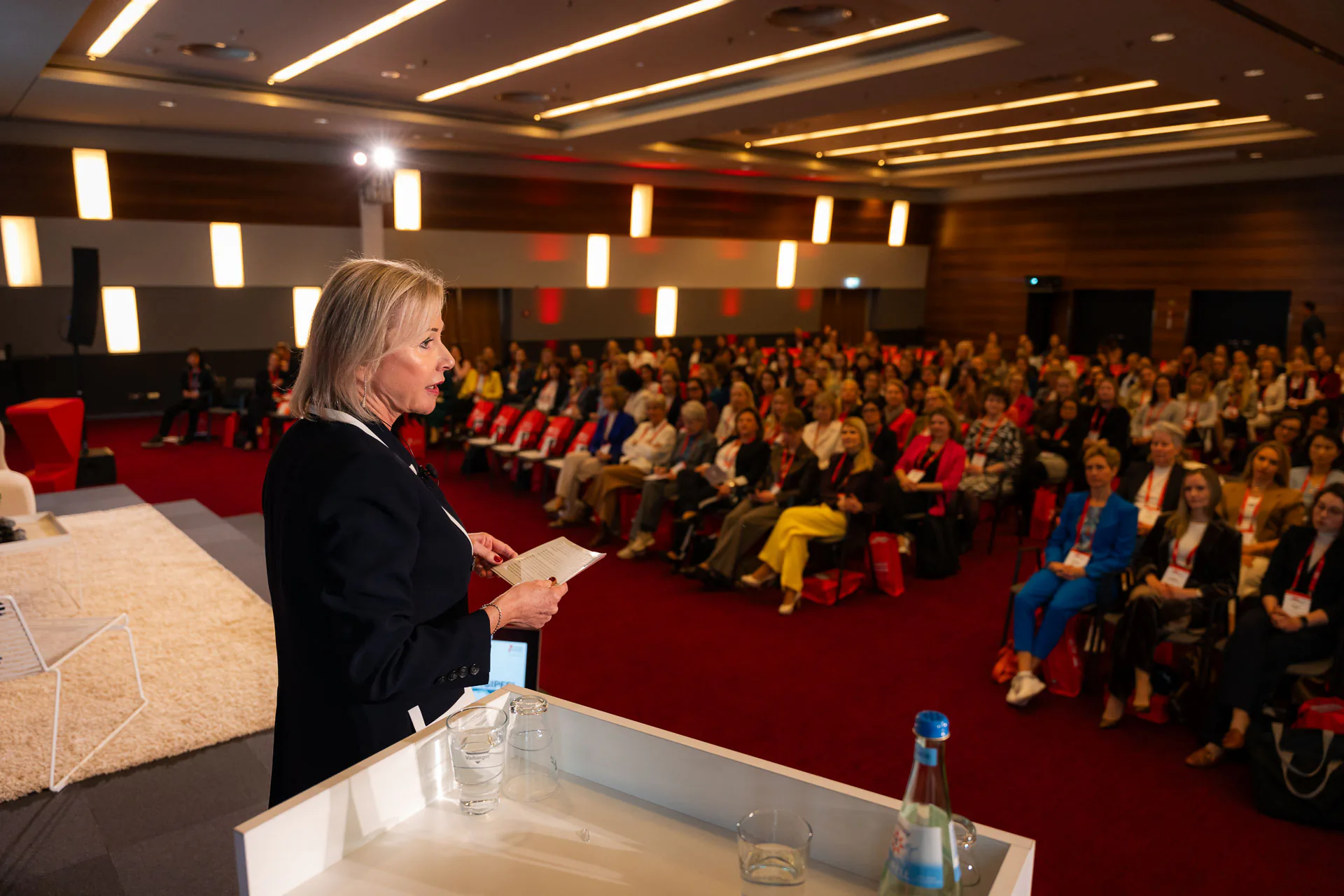 Blick vom Rednerpult auf das Konferenzpublikum