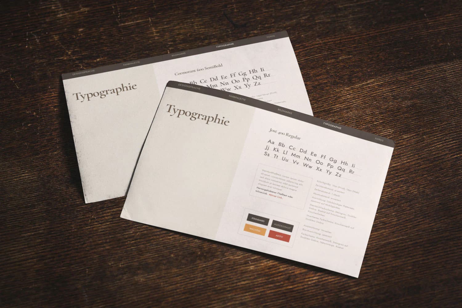 Typografiesystem des Corporate Designs für Physiotherapie Dutsch